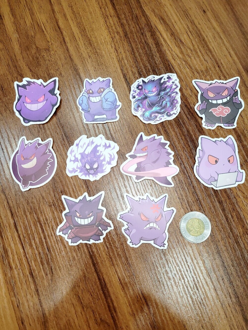 3/$20 10Pcs Pokemon Gengar Waterproof Stickers Set #4